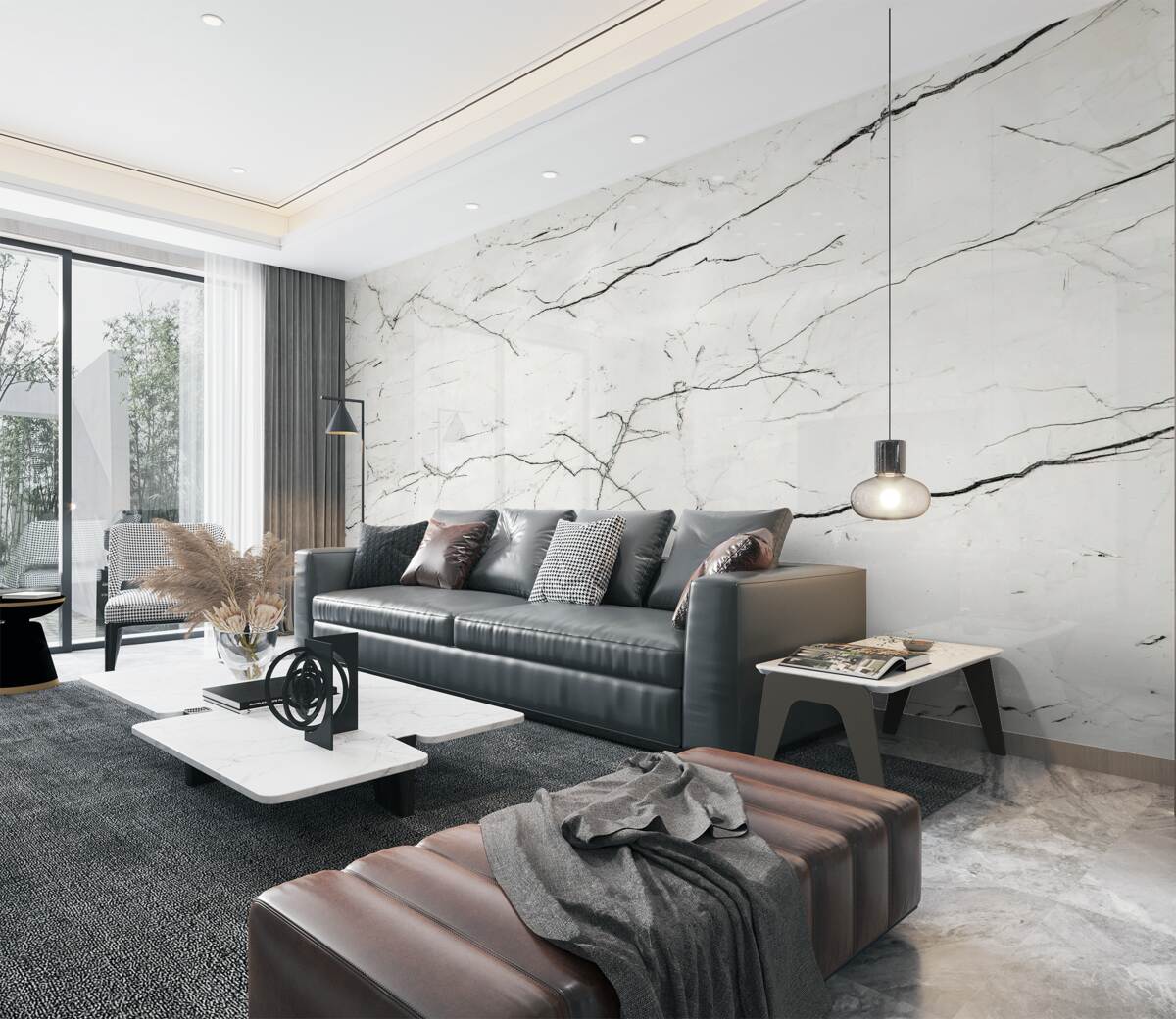 Fototapeta biały marmur z cienkimi ciemnymi liniami