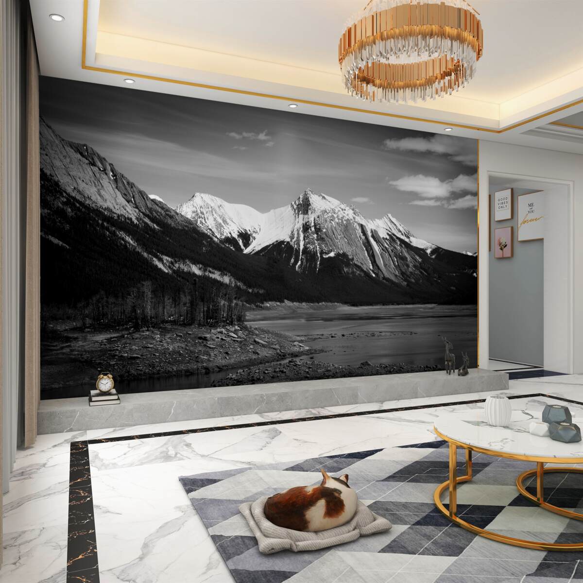 Fototapeta czarno-białe góry