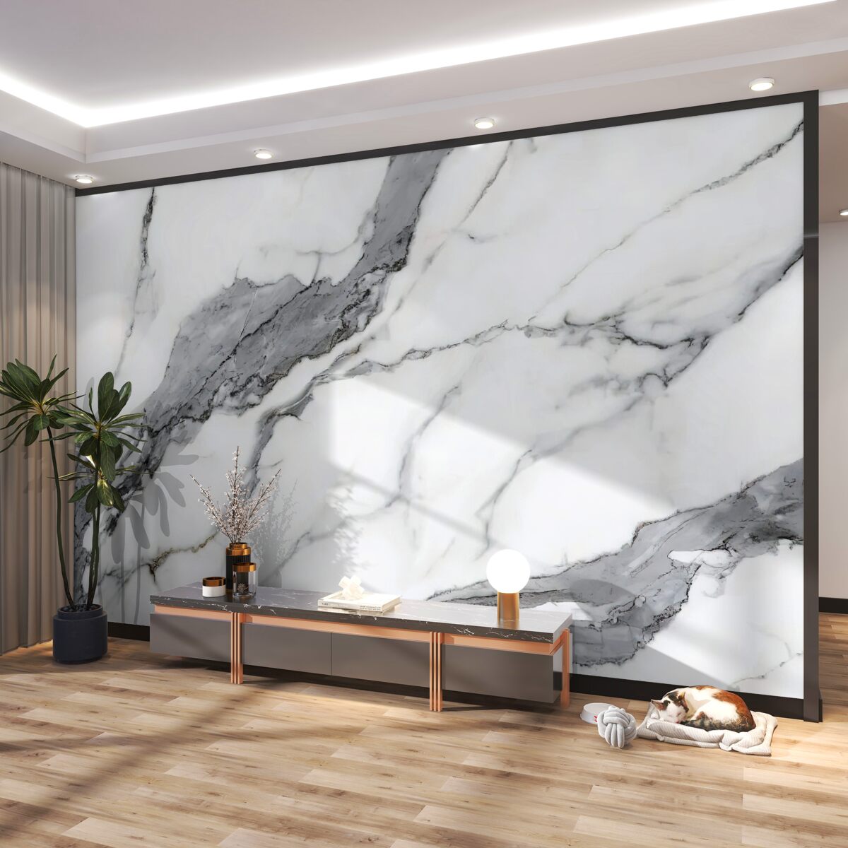 Fototapeta biały i szary marmur