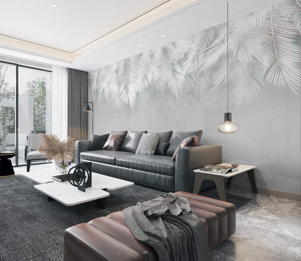 Fototapeta wiszące białe pióra