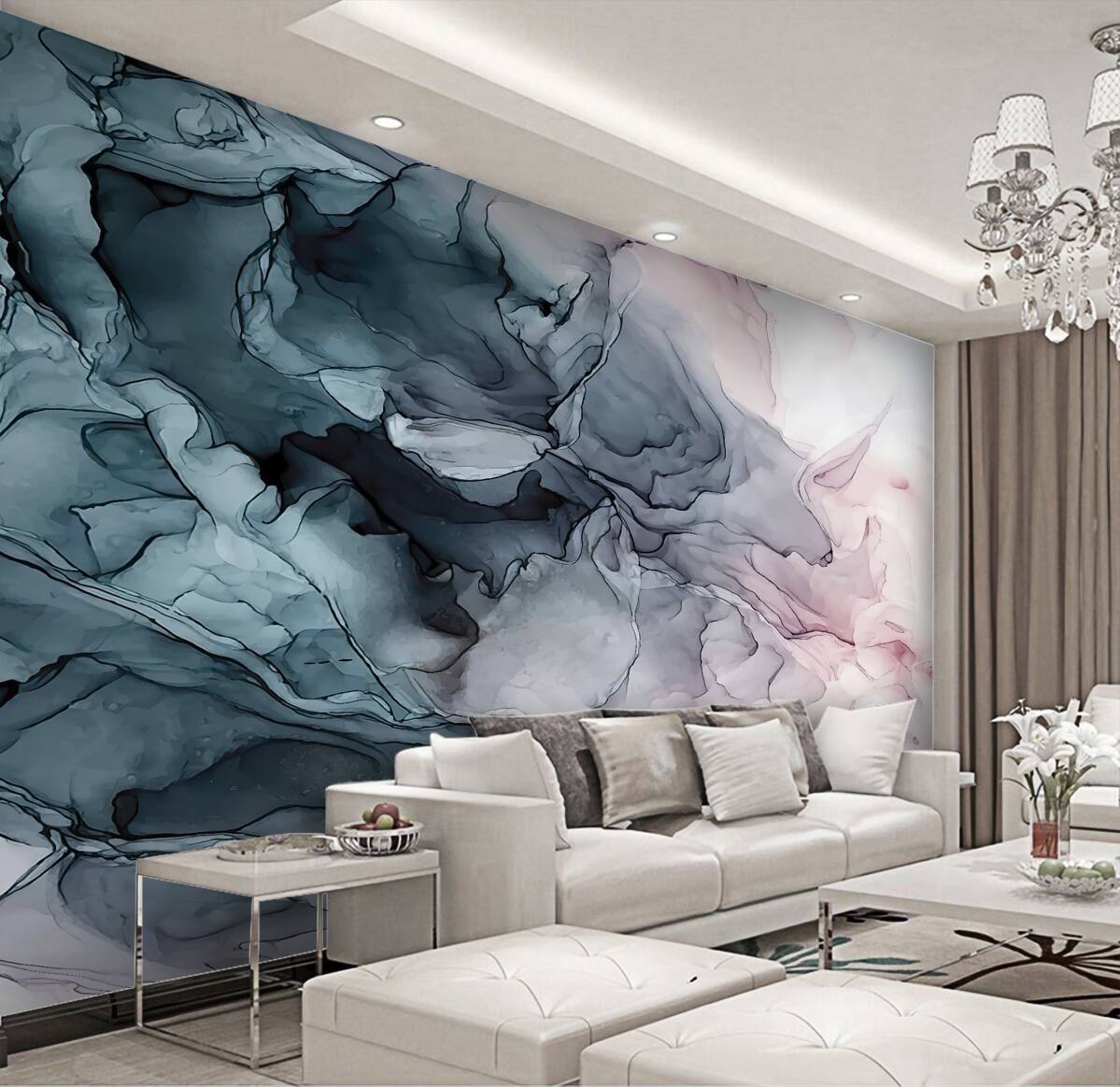 Fototapeta krople akwareli w różnych kolorach