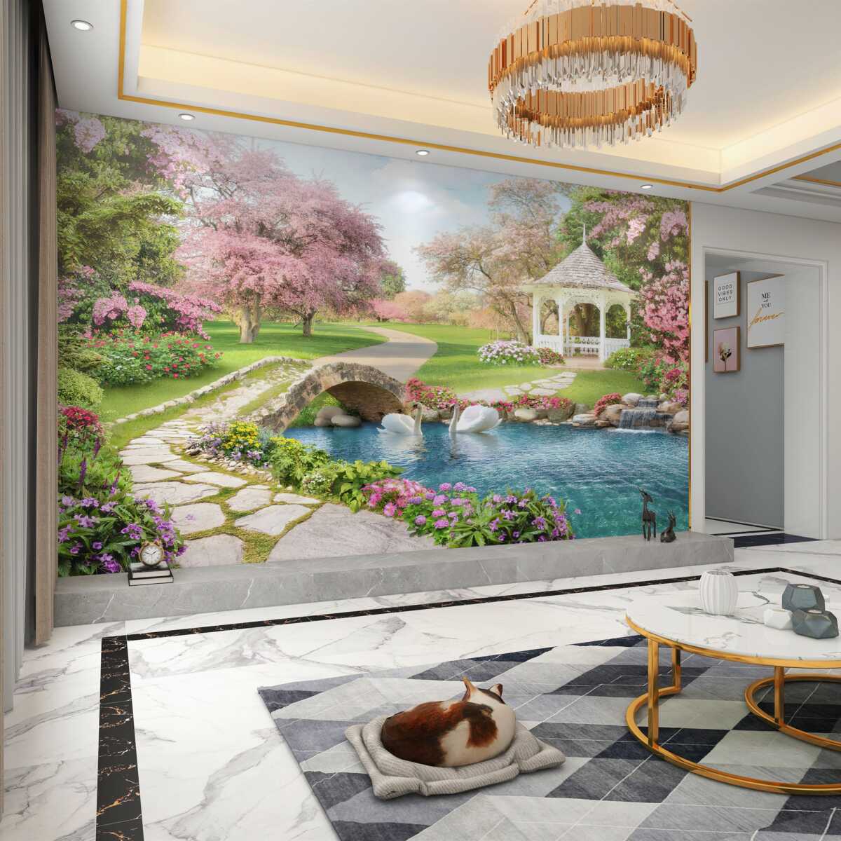 Fototapeta altana nad jeziorem łabędzim