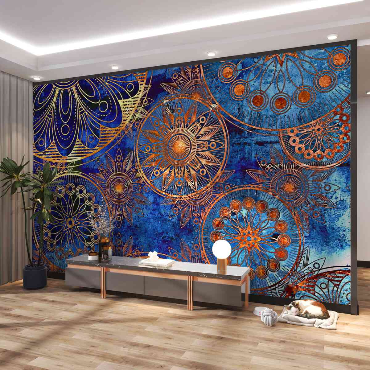 Fototapeta pasujące złote karbowane kółka