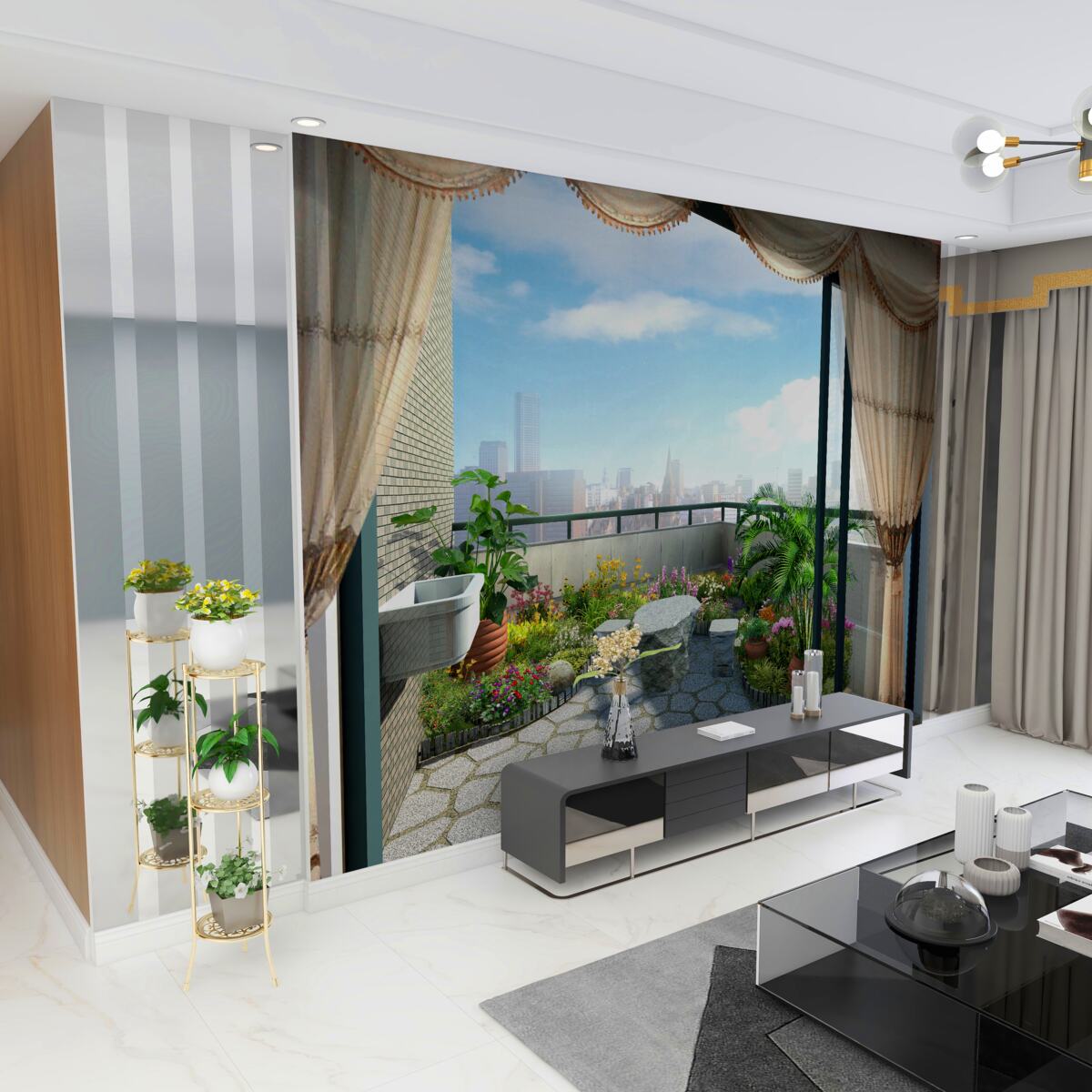 Fototapeta rośliny domowe na otwartym balkonie