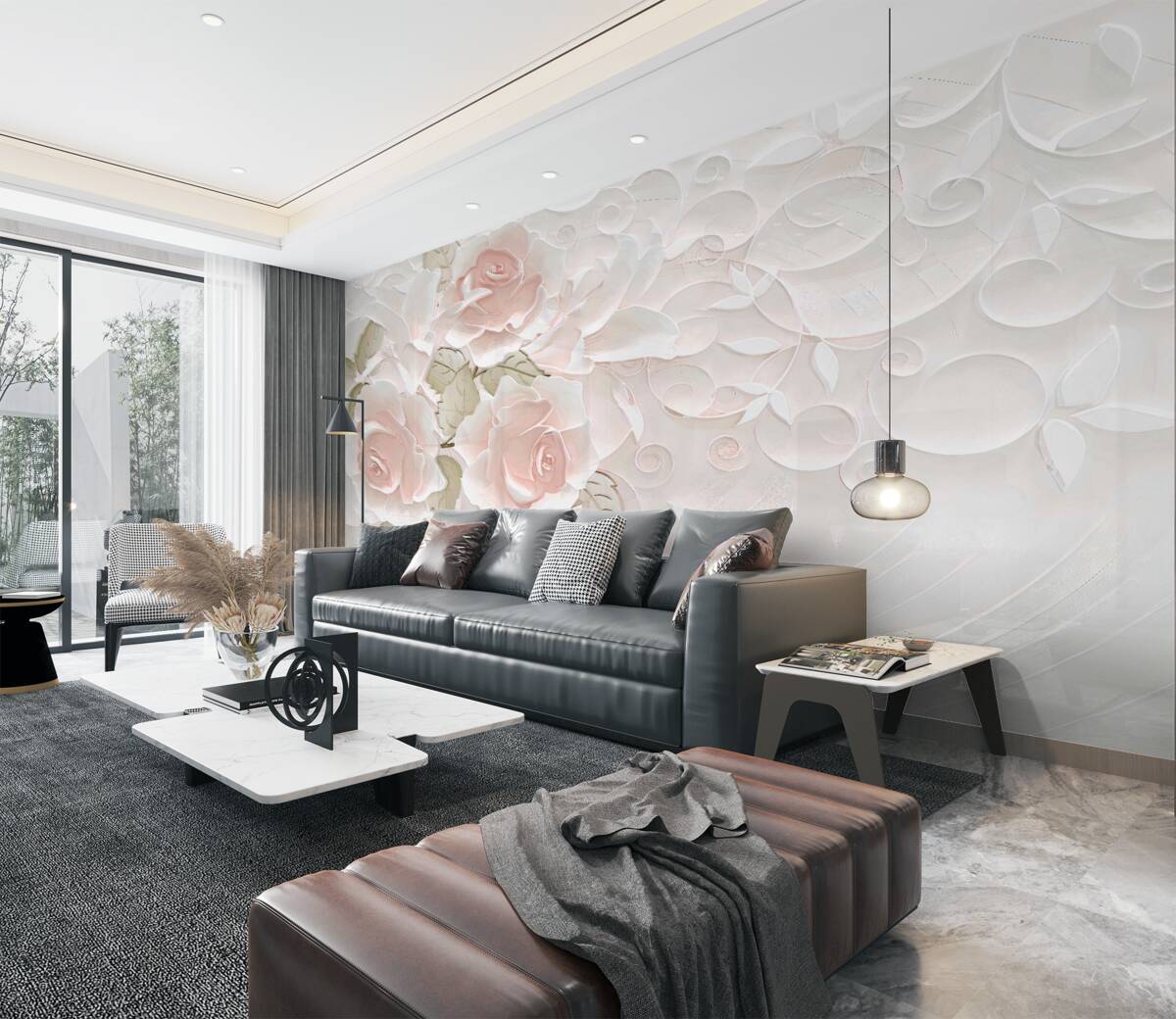 Fototapeta otwarte róże na otwartej ścianie