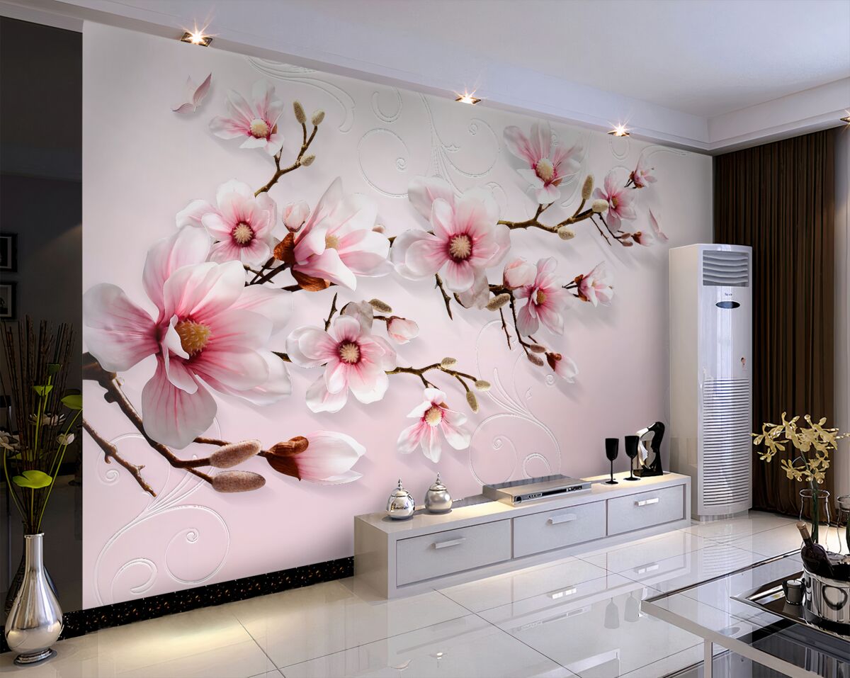 Fototapeta delikatne tło z kwiatami