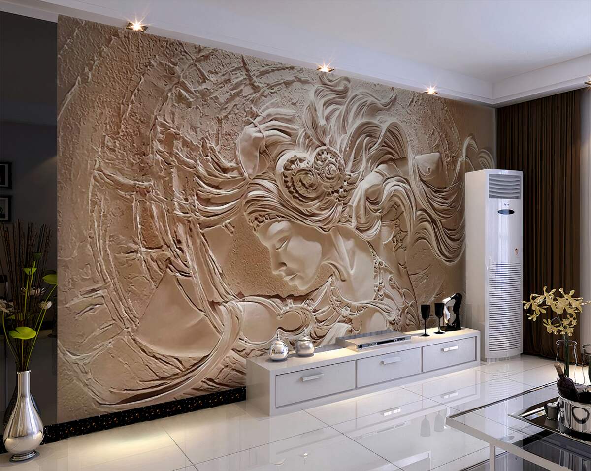 Fototapeta płaskorzeźba w postaci dziewczynki