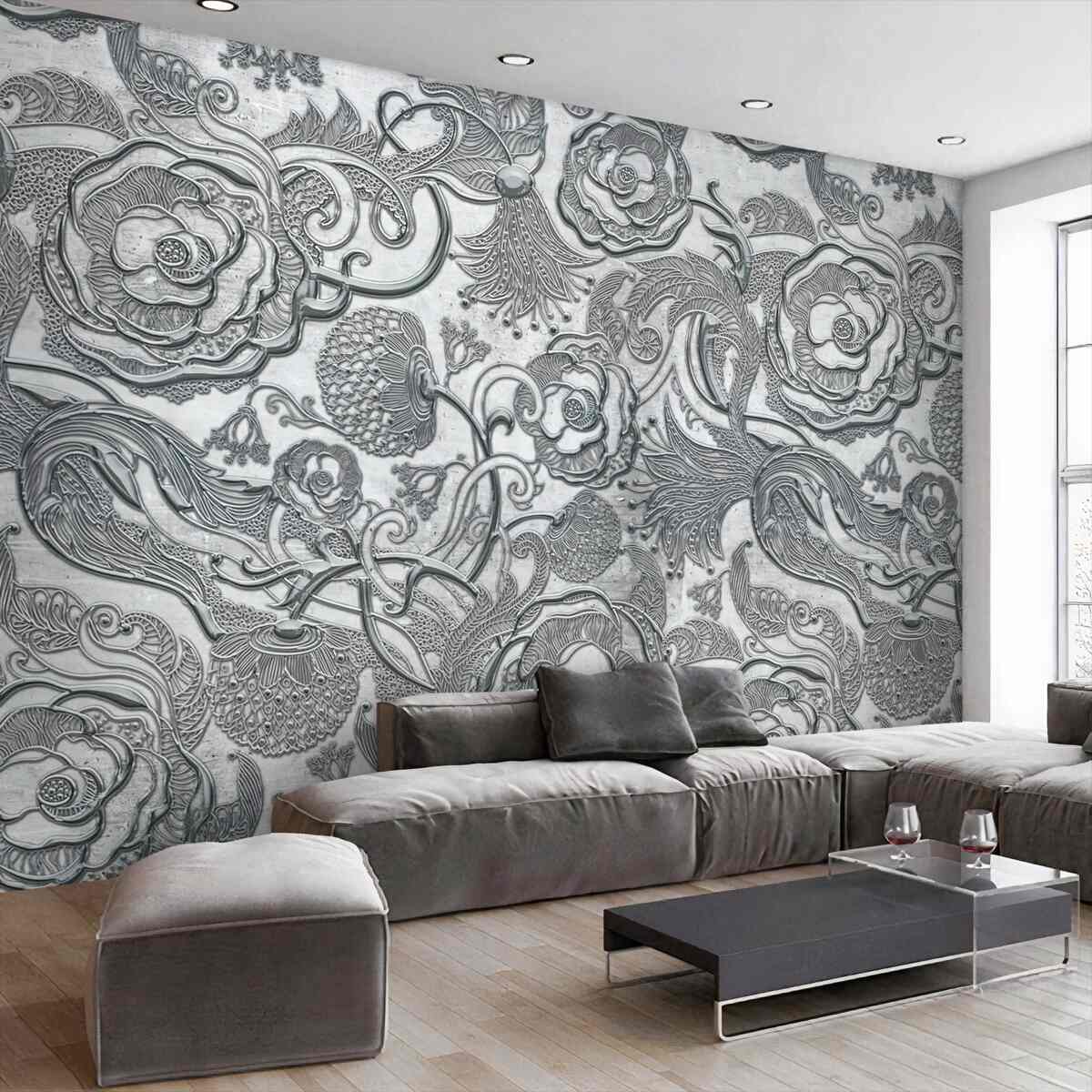 Fototapeta sylwetka szarego kwiatu