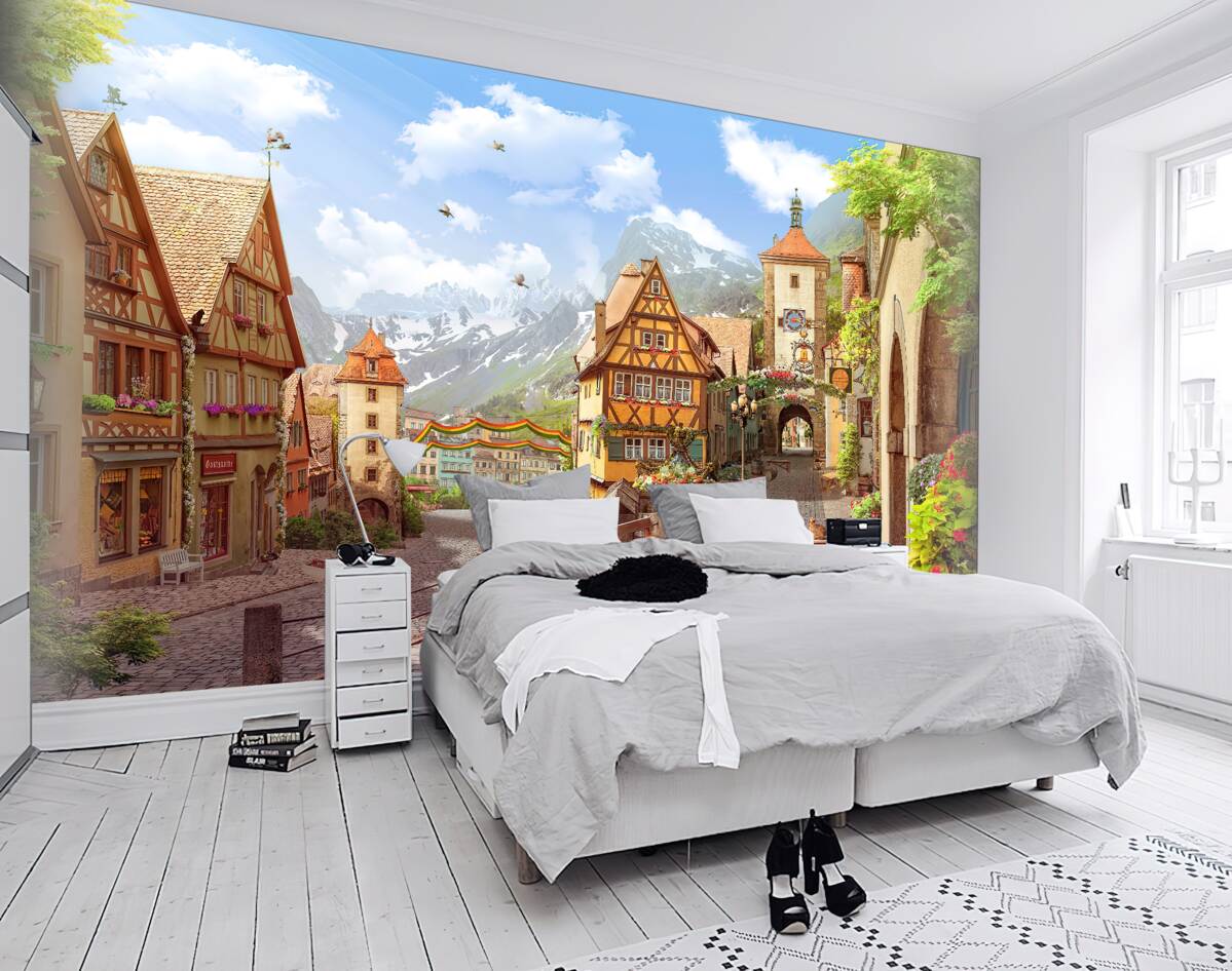 Fototapeta ładne przytulne miasteczko