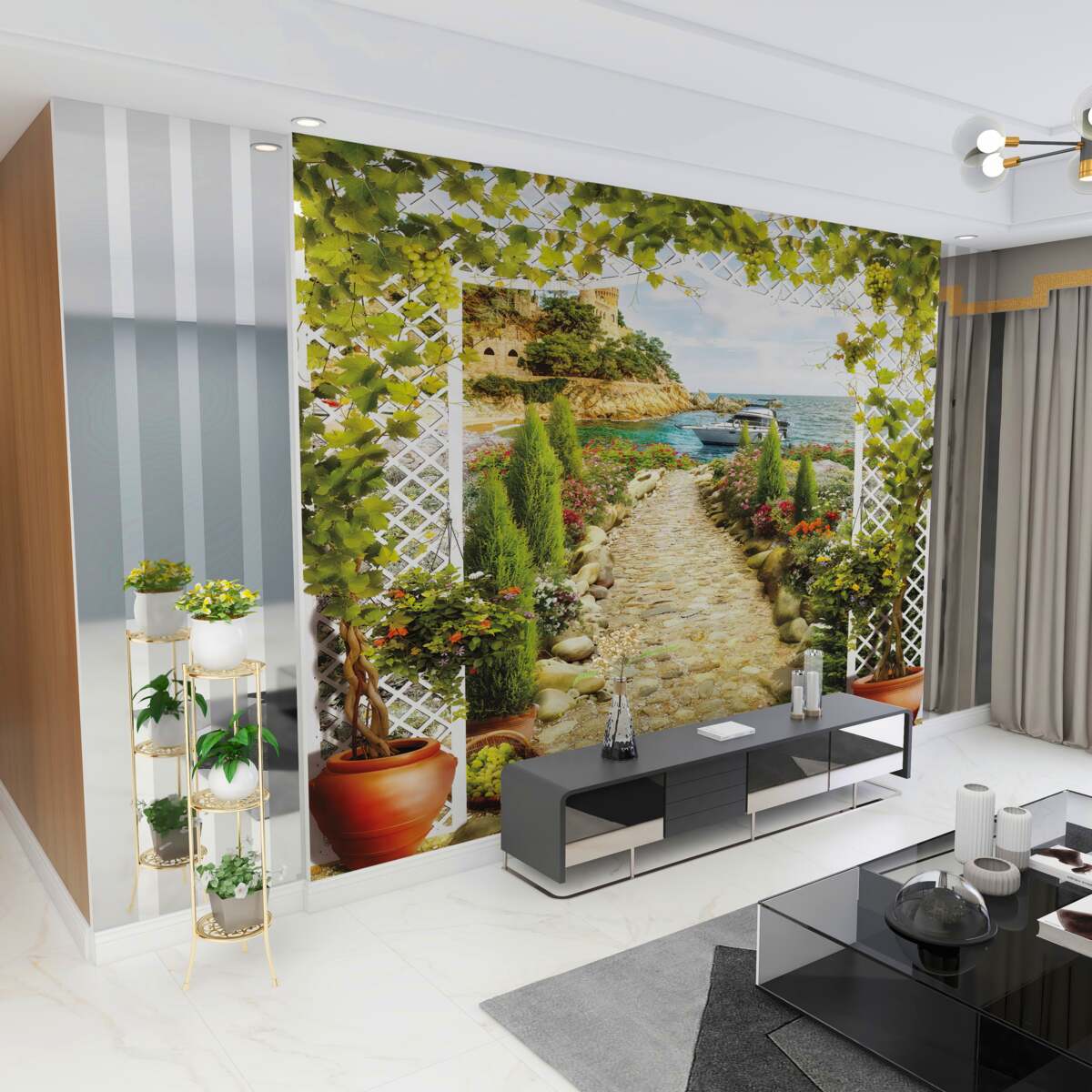 Fototapeta droga do oceanu i jachtu