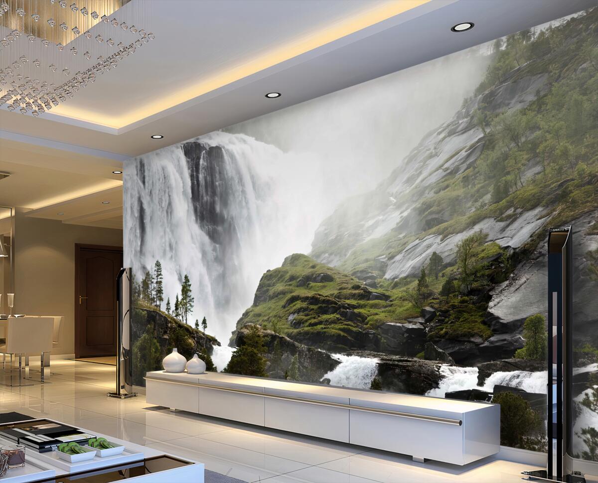 Fototapeta ogromny spadający wodospad