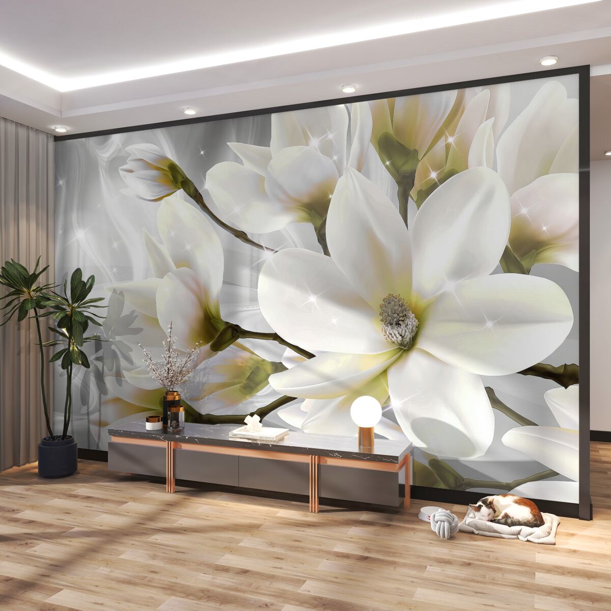 Fototapeta duże piękne białe kwiaty