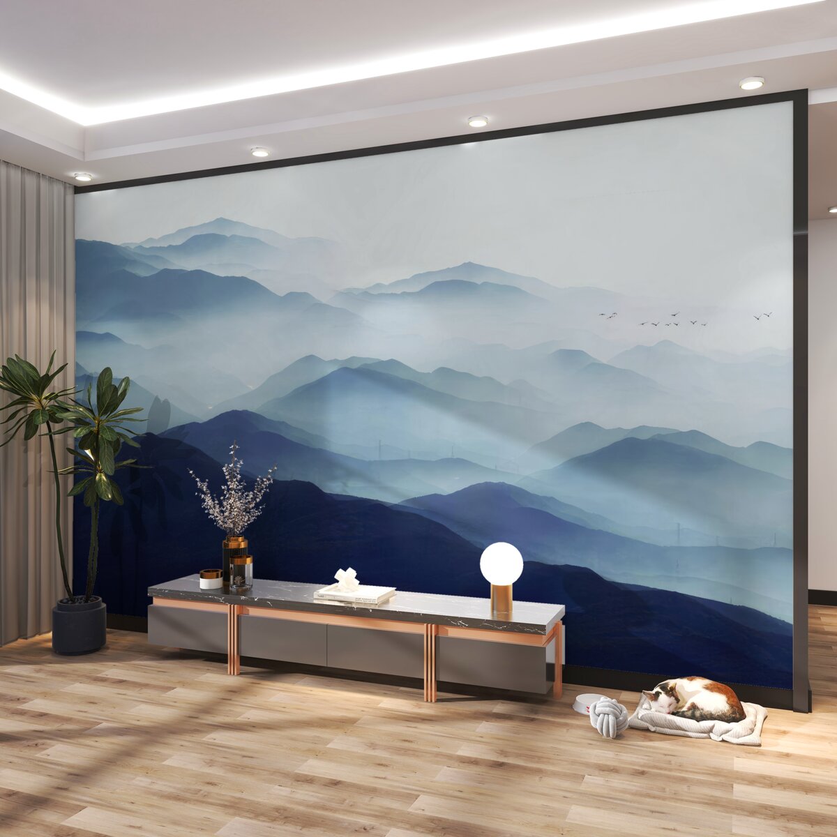 Fototapeta góry w gęstej mgle