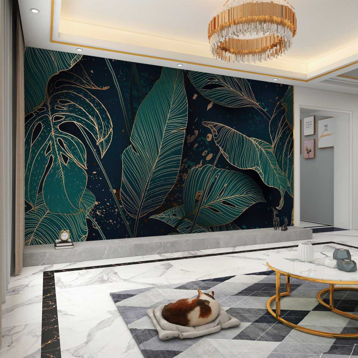 Fototapeta duże zielone liście