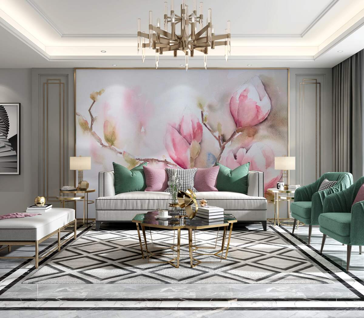 Fototapeta ciemnoróżowe kwiaty