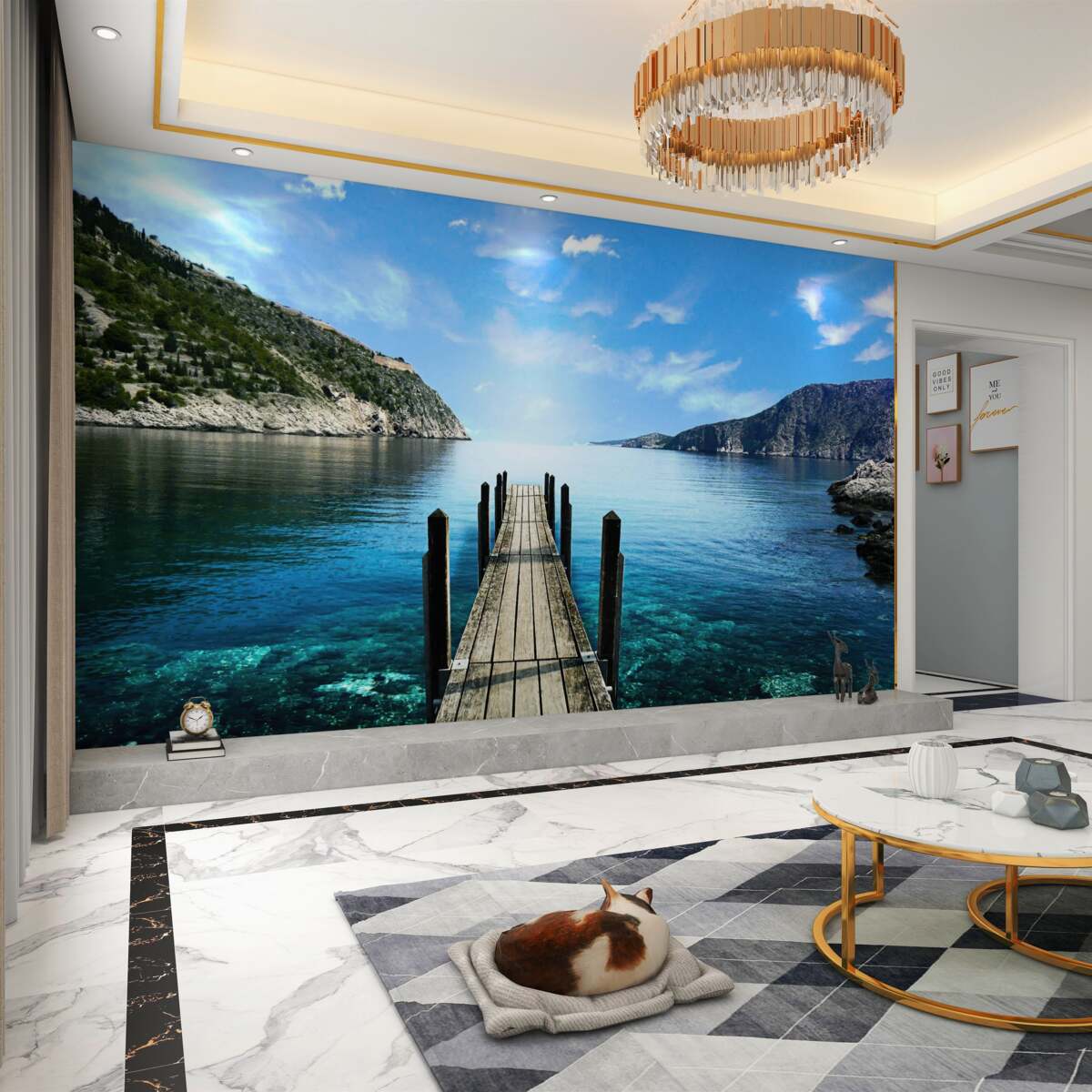 Fototapeta most prowadzący do wody