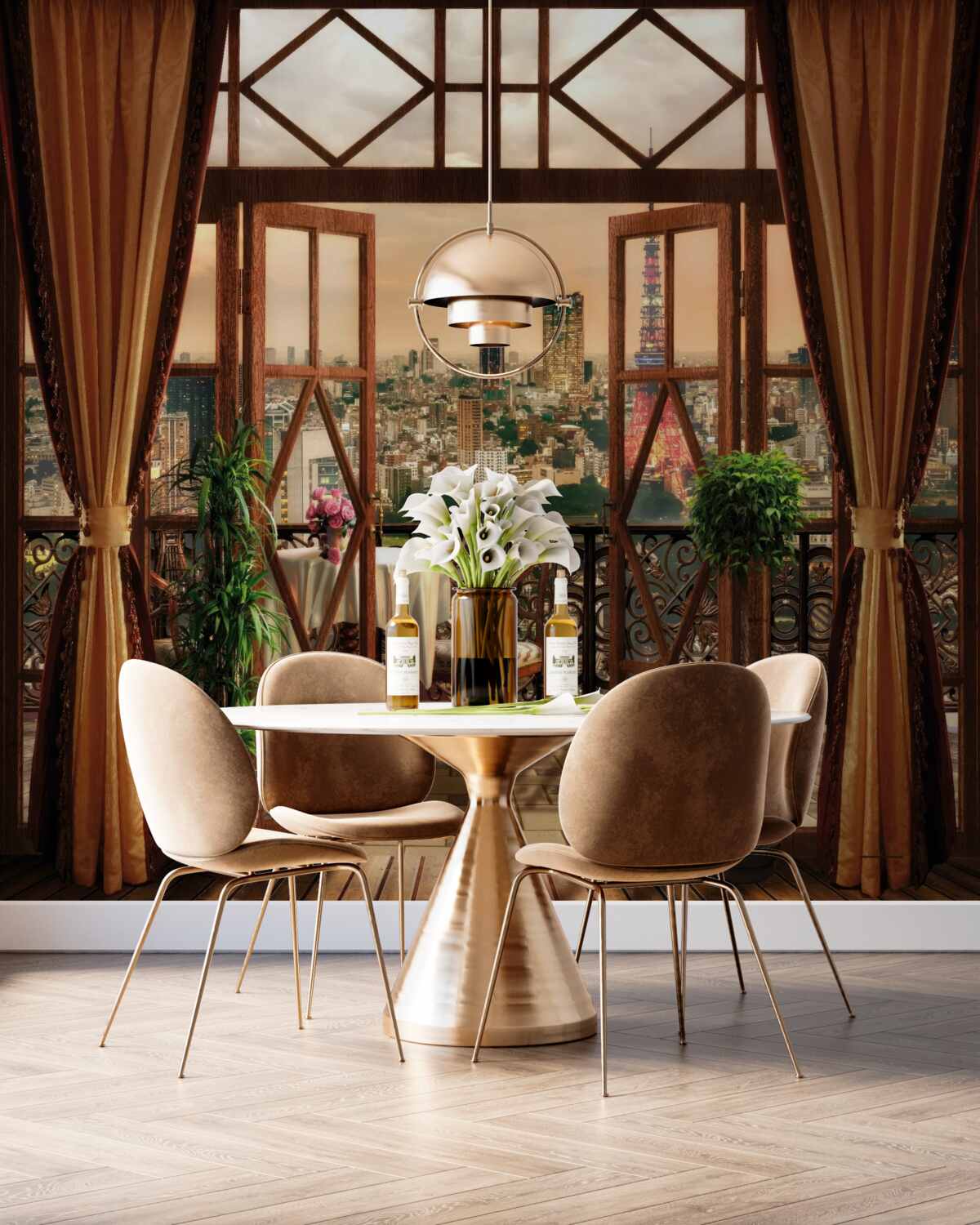 Fototapeta Bardzo ładny widok na miasto z balkonu