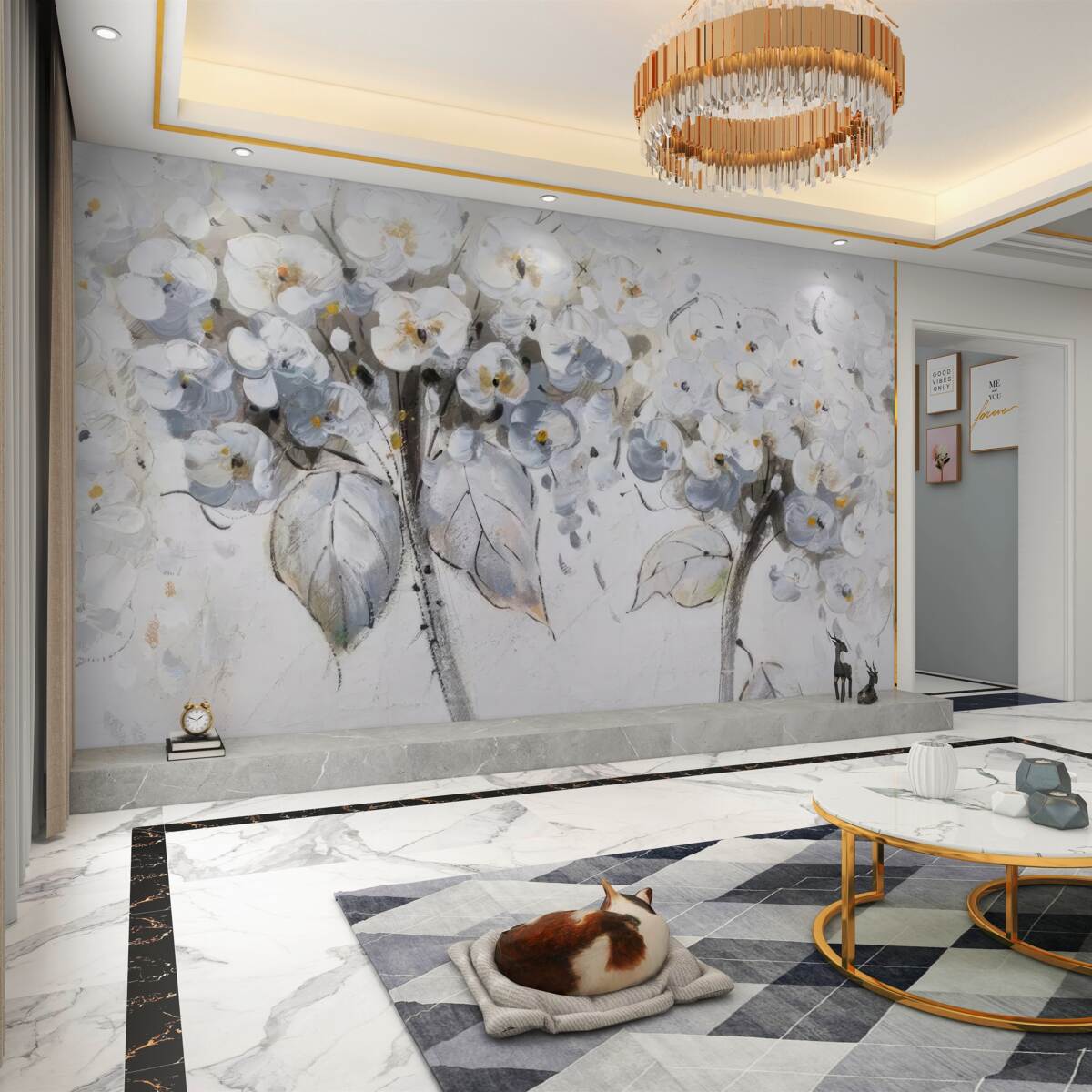 Fototapeta malowane otwarte kwiaty