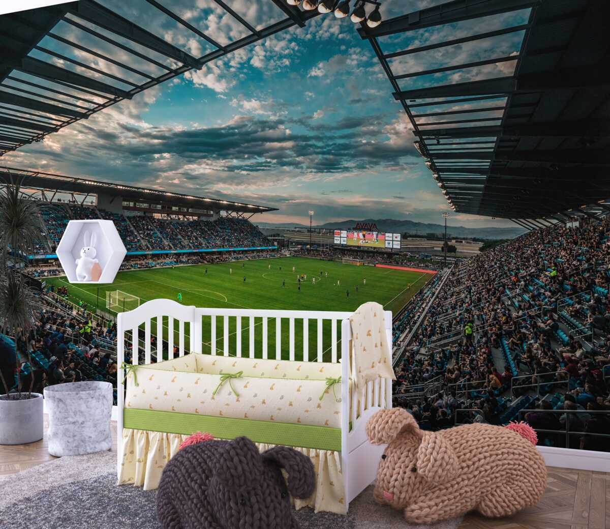 Fototapeta Gram na stadionie piłkarskim