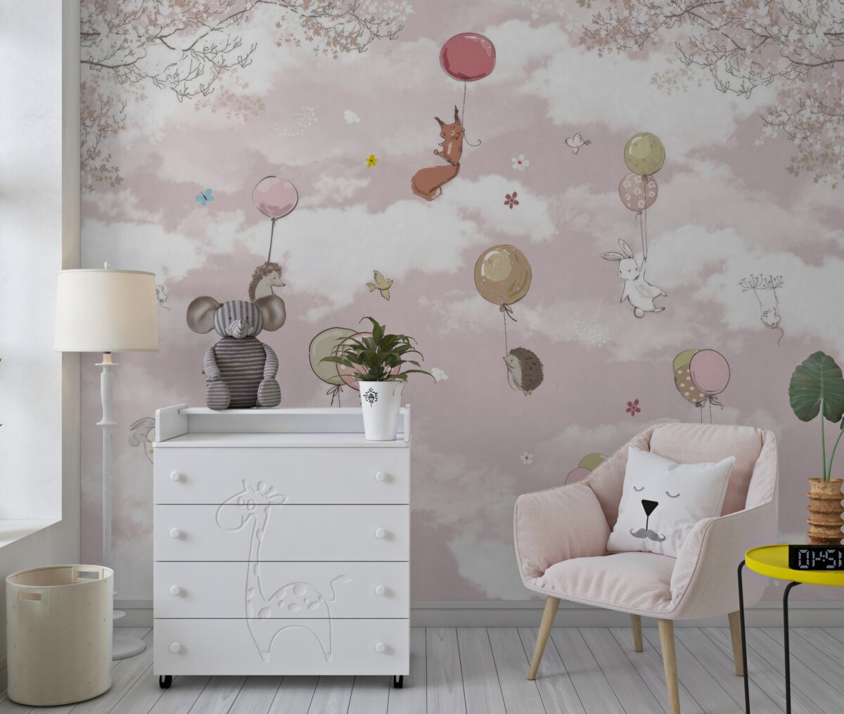 Fototapeta Zwierzęta unoszące się na balonach