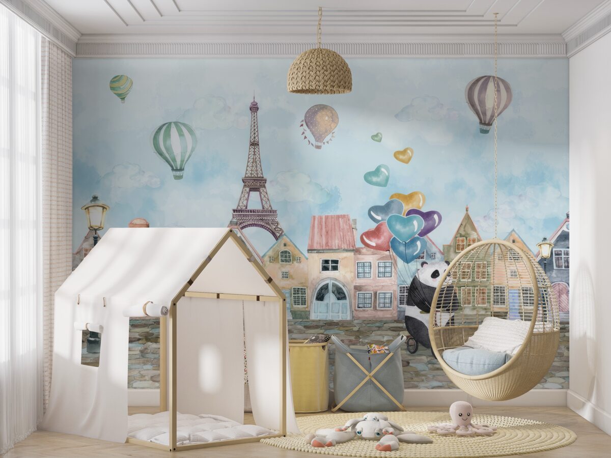 Fototapeta Panda na rowerze w Paryżu