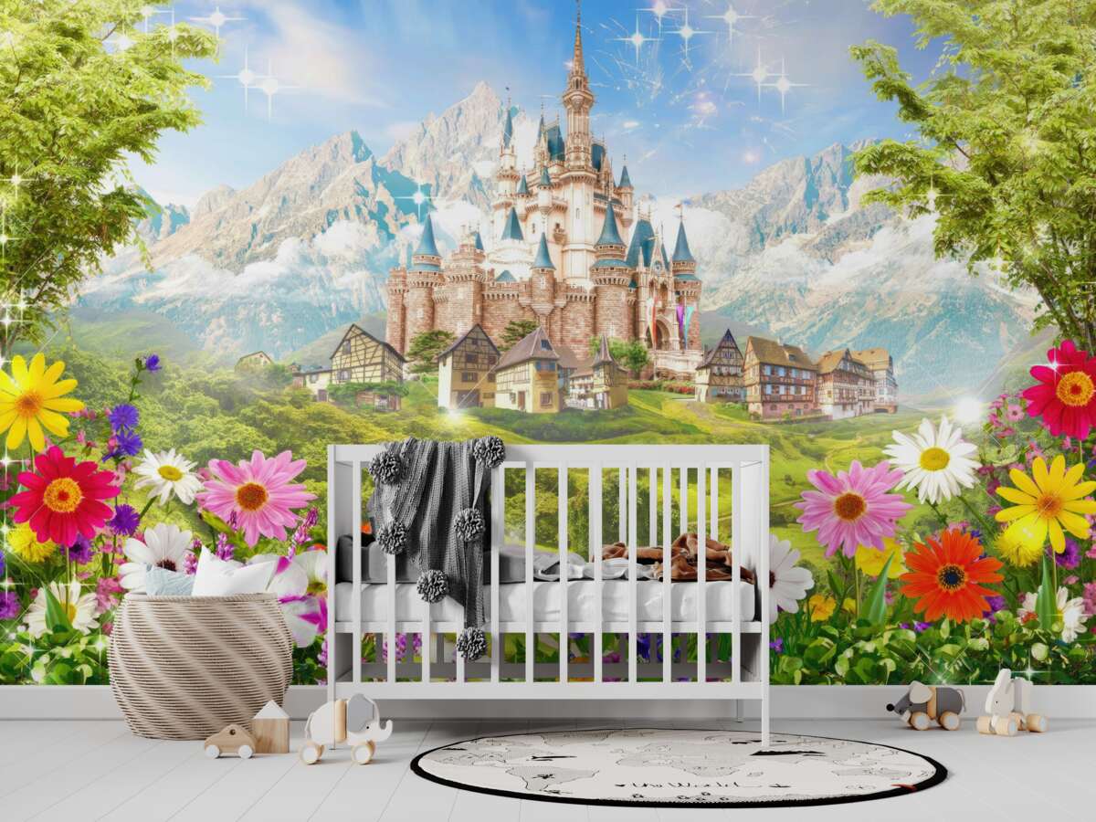 Fototapeta Bajkowy zamek w górach