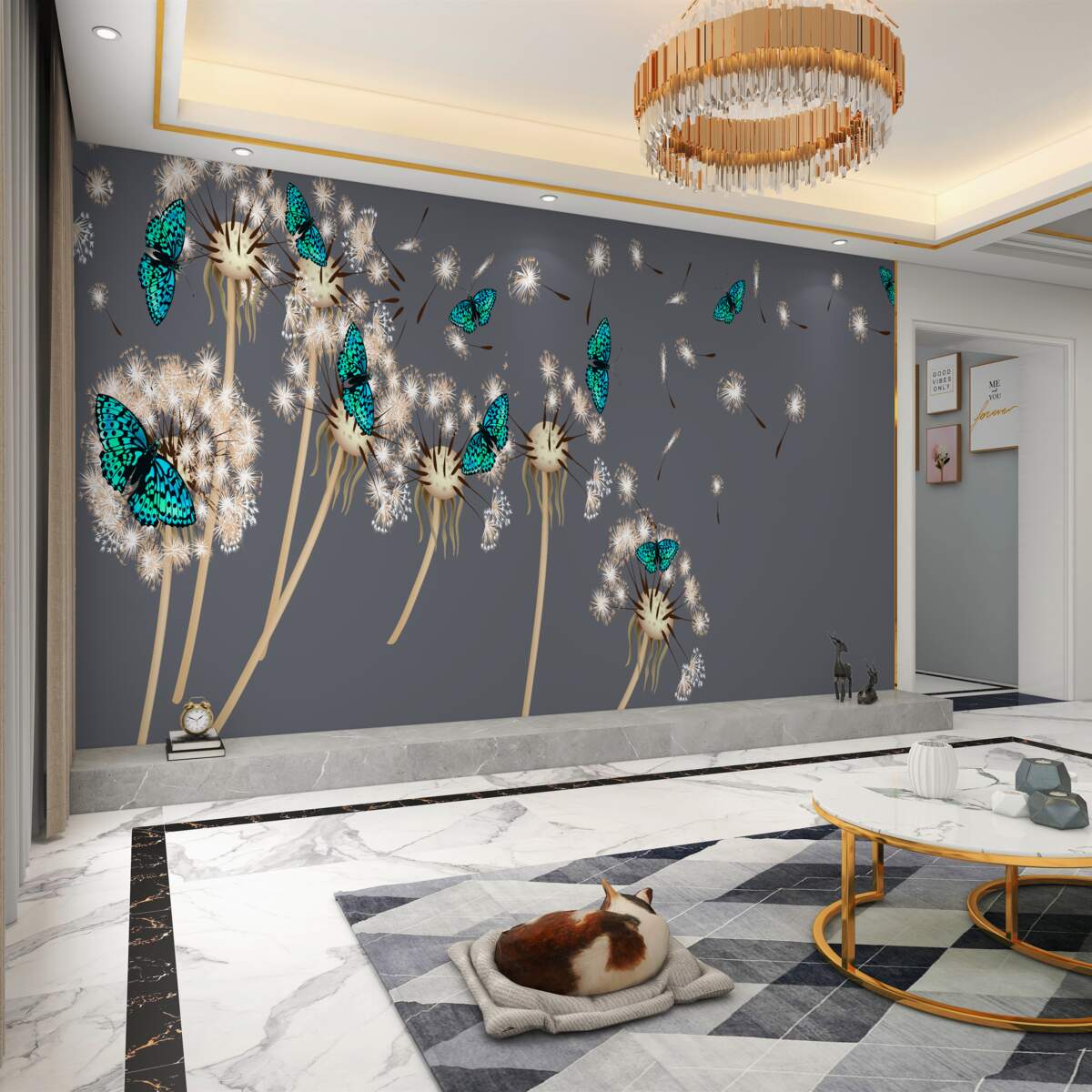 Fototapeta motyle i mlecze