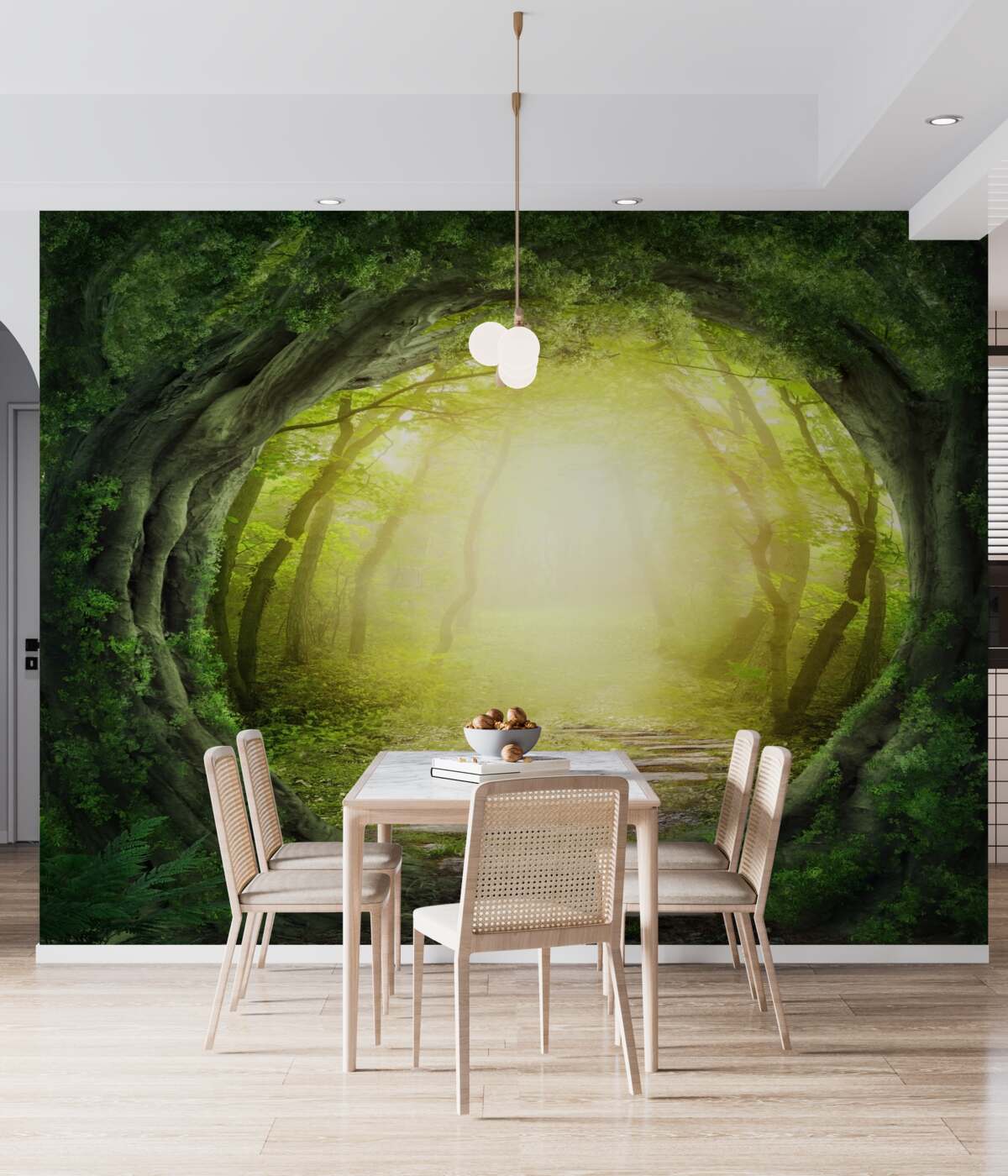 Fototapeta widok na zielony las