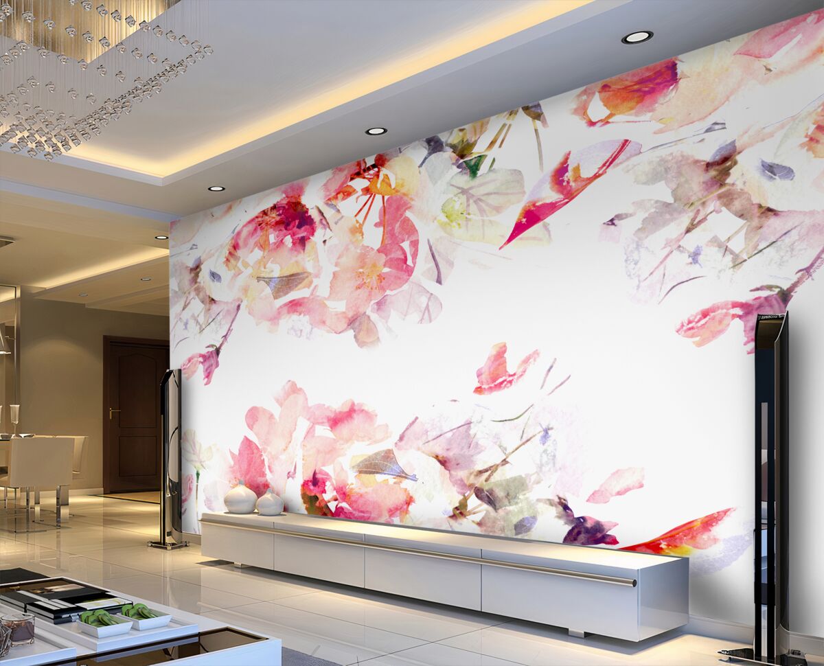 Fototapeta różowy wzór kwiatowy