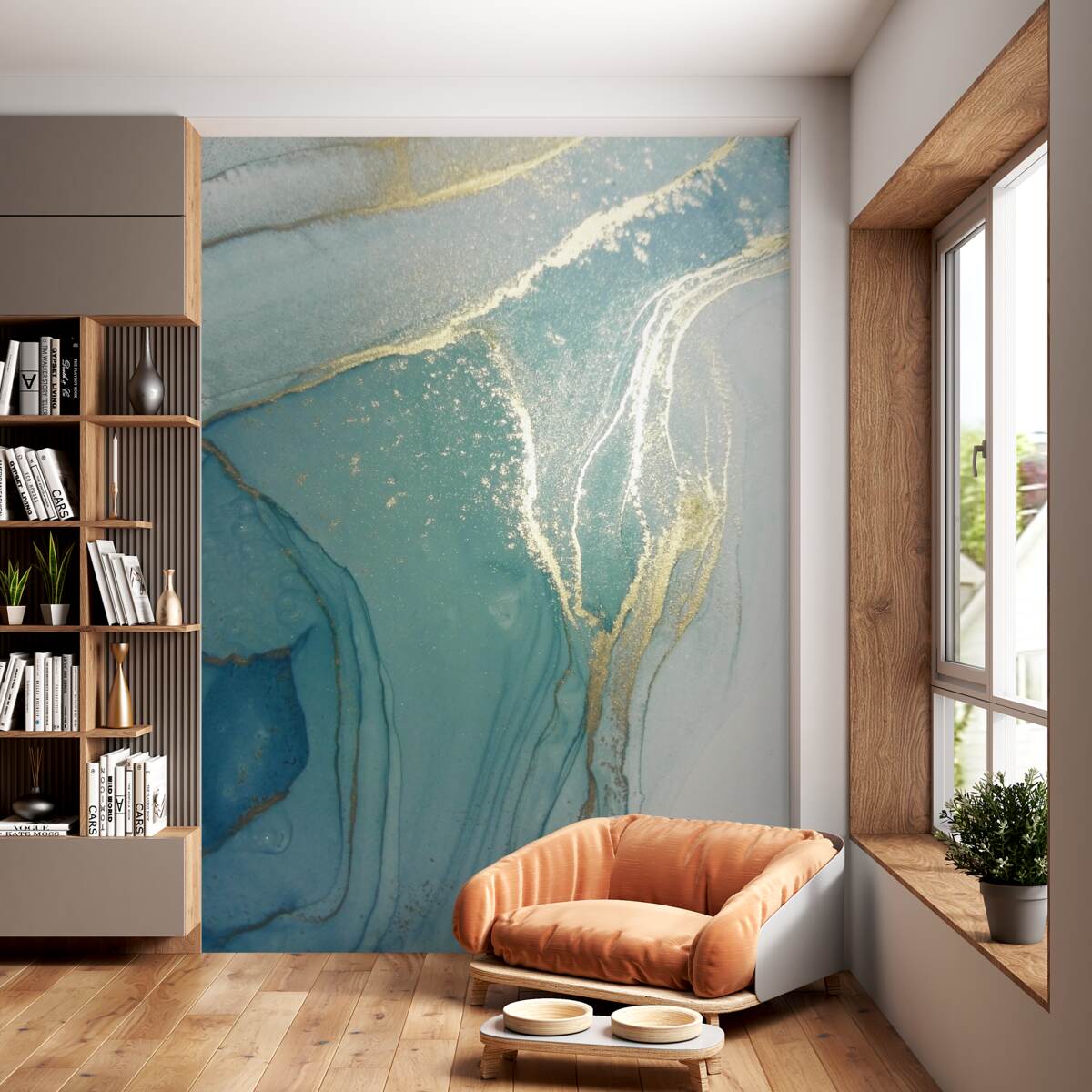 Fototapeta turkus ze złotem