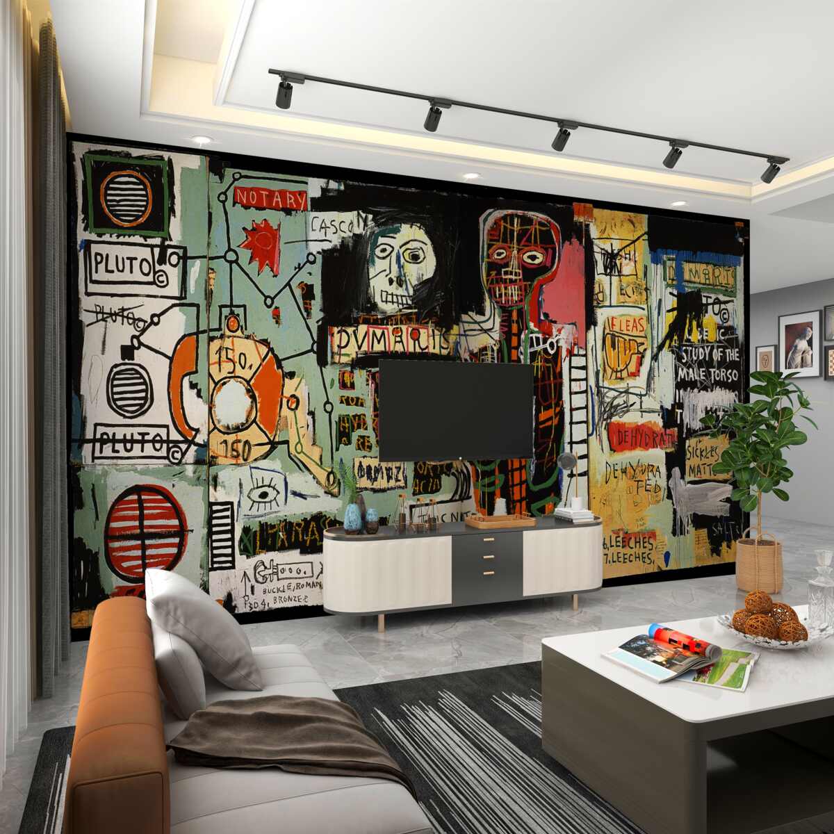 Fototapeta Ponure rysunki i napisy na ścianie