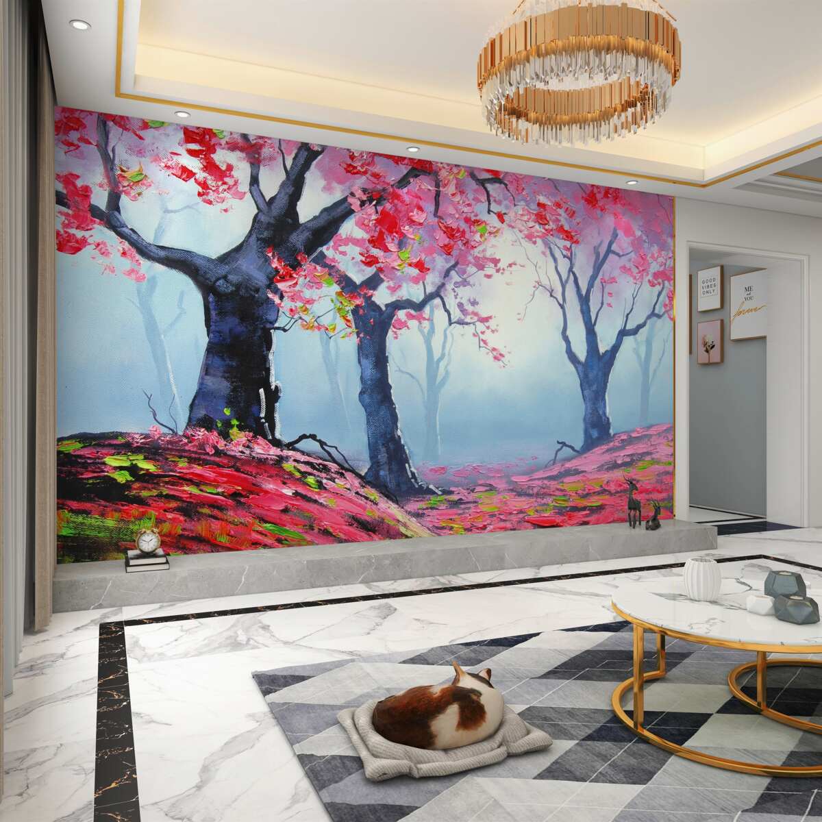 Fototapeta Jesienny mglisty las