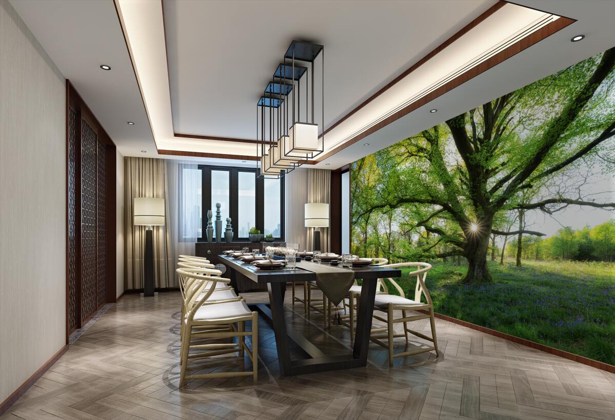 Fototapeta piękny zielony las