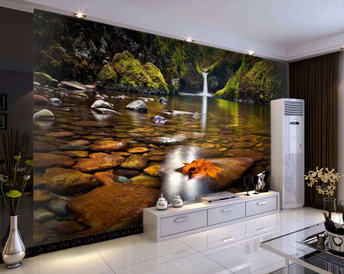 Fototapeta Opadły liść na górskiej wodzie