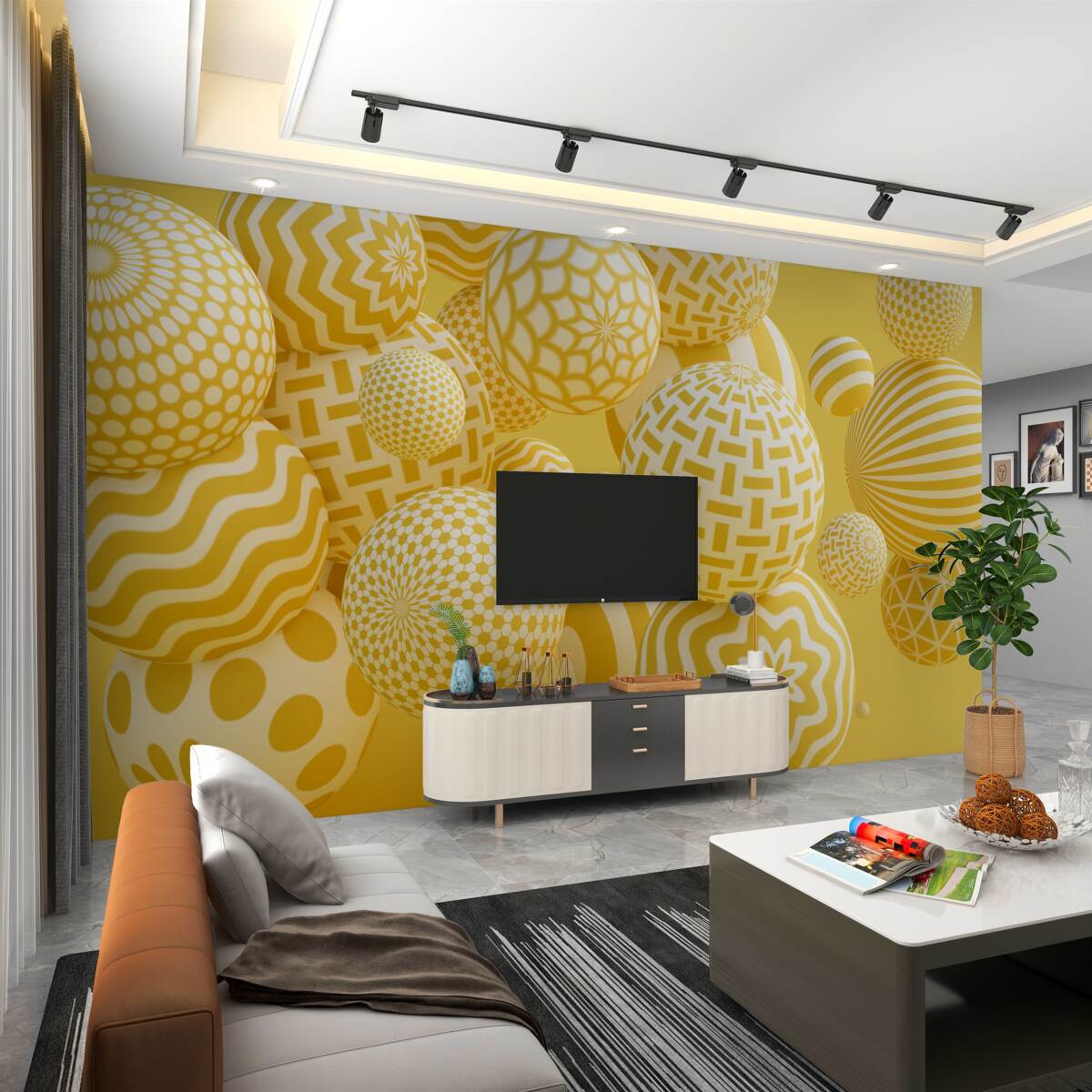 Fototapeta żółte balony z liniami