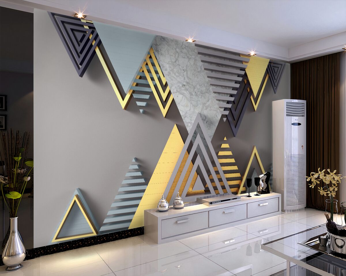 Fototapeta trójkąty o różnych kształtach i kolorach