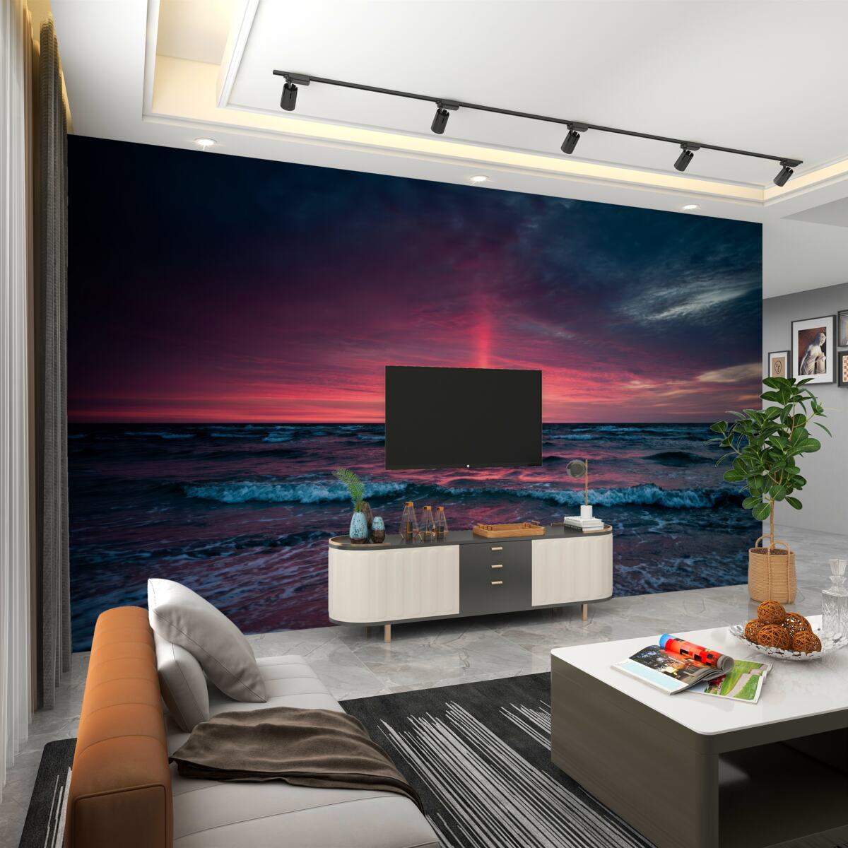 Fototapeta Zachód słońca na tle morza