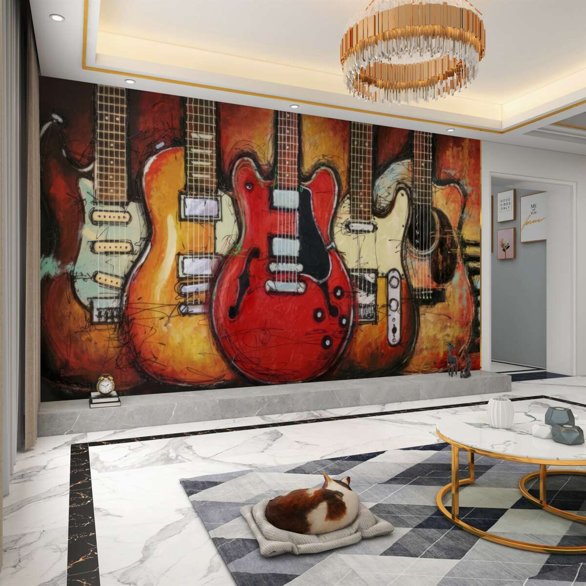 Fototapeta Różne malowane gitary