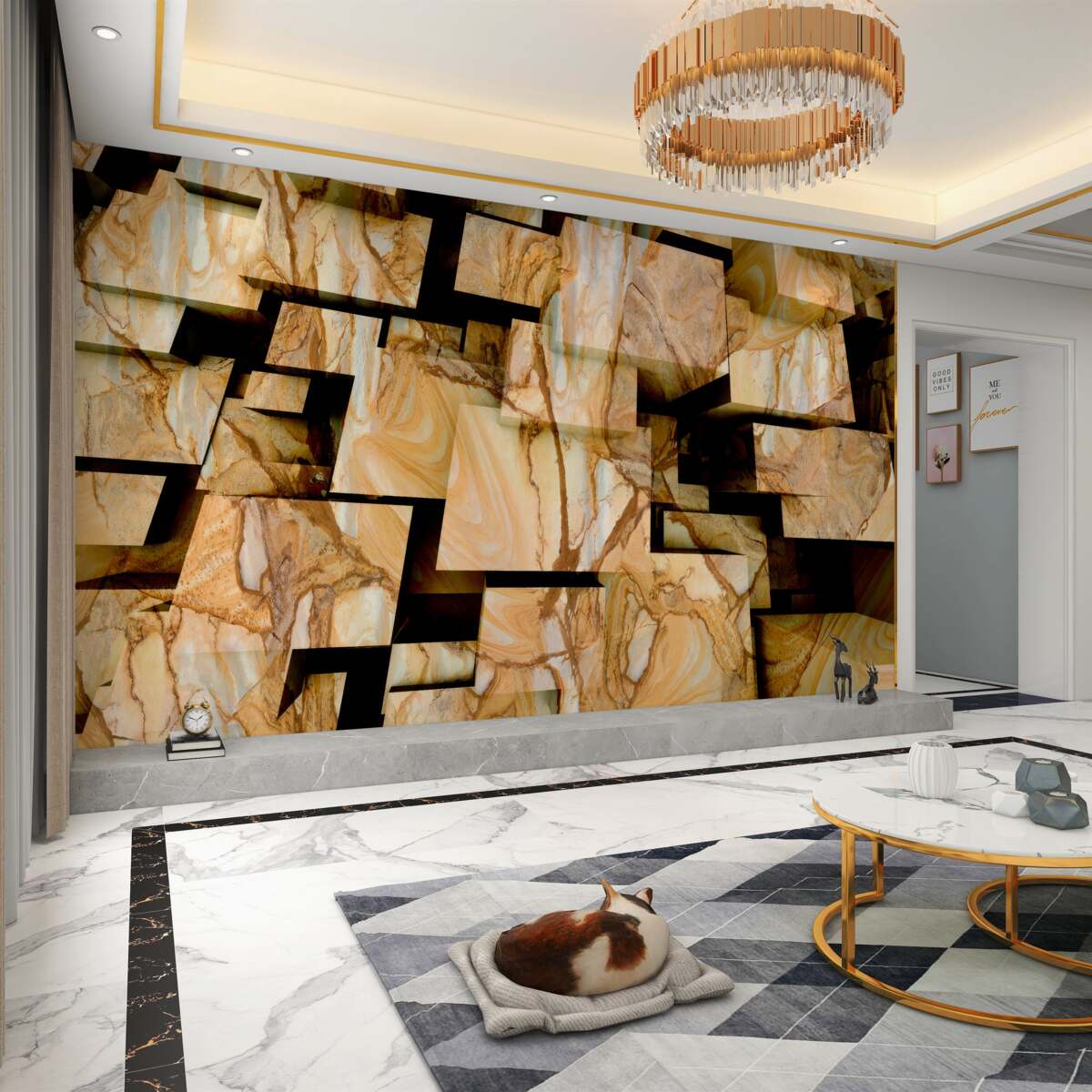 Fototapeta Wolumetryczne brązowe kwadraty