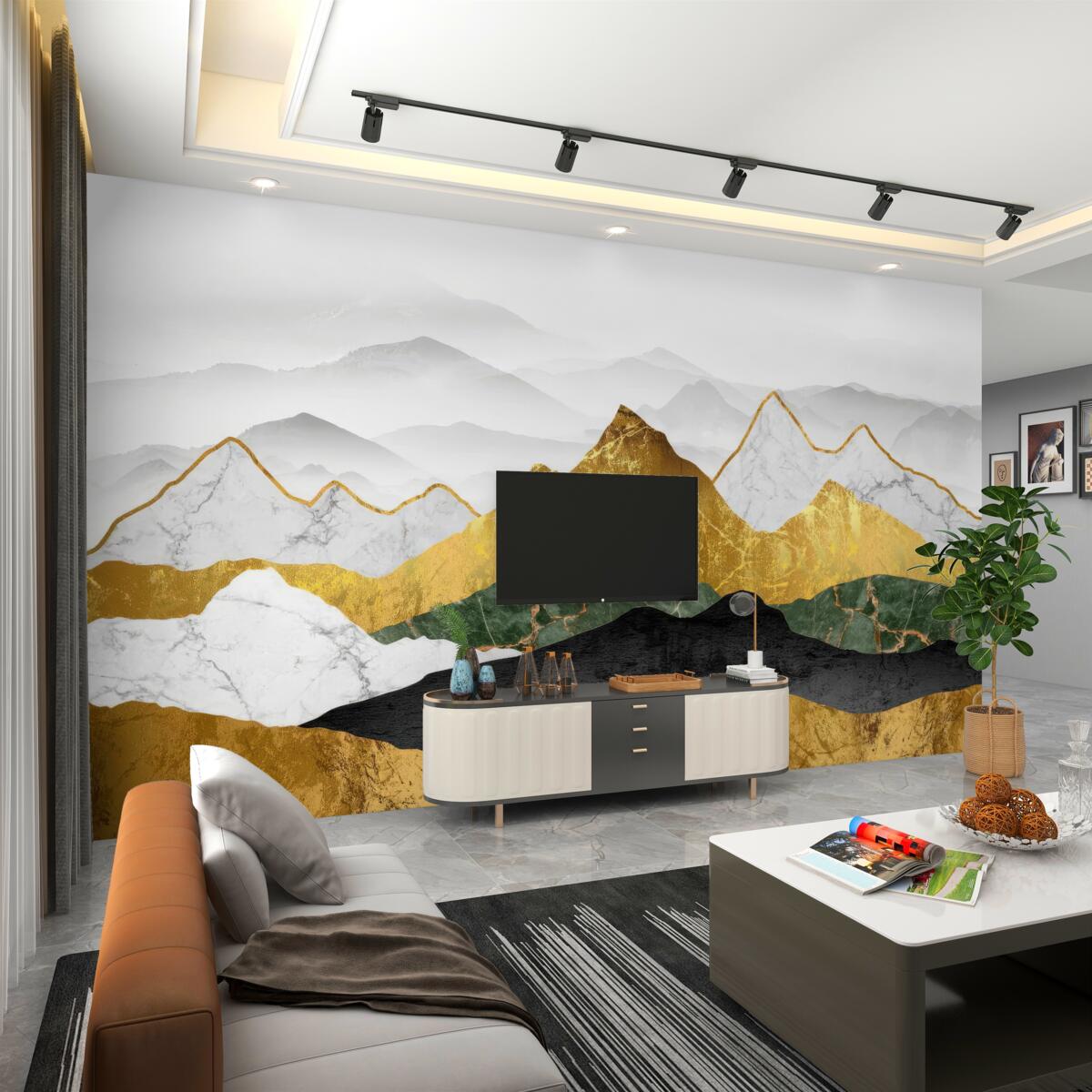 Fototapeta Wielokolorowe paski na marmurowym tle