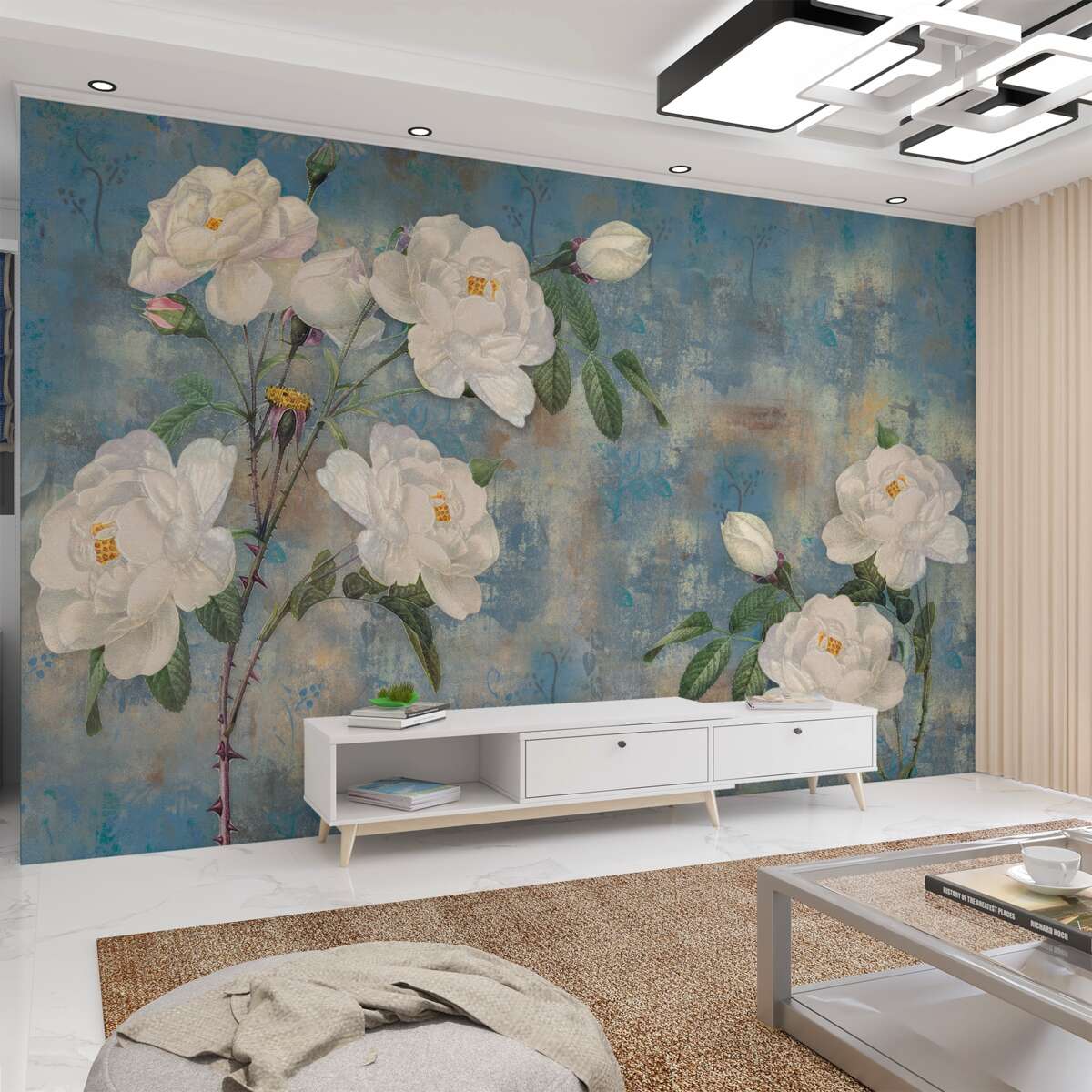 Fototapeta Gałęzie z białymi różami