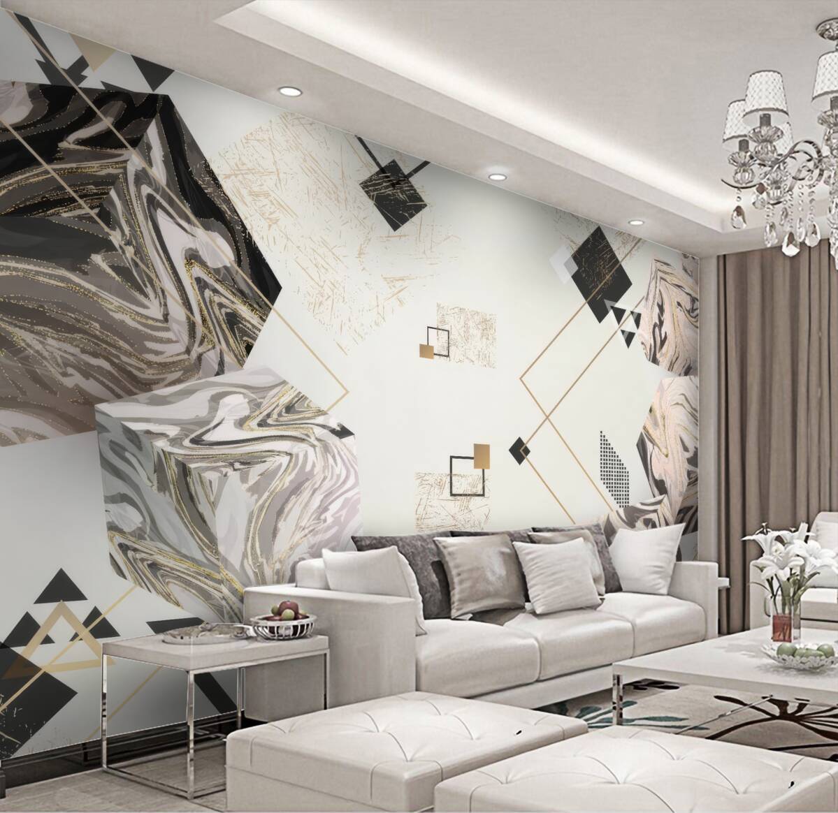 Fototapeta Kostki wolumetryczne z paskami