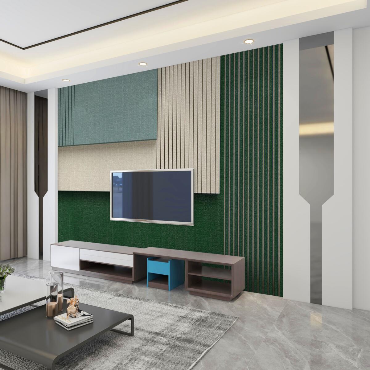 Fototapeta niebieskie, beżowe i zielone kwadraty