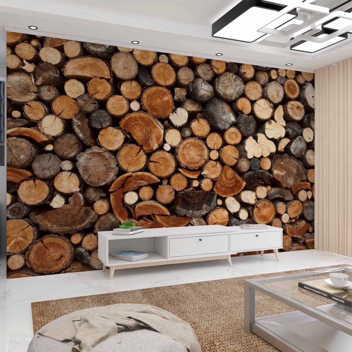 Fototapeta różne pnie drewna