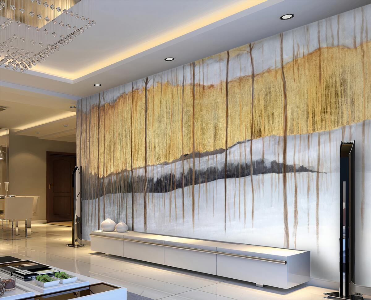 Fototapeta Sylwetki cienkich pni drzew