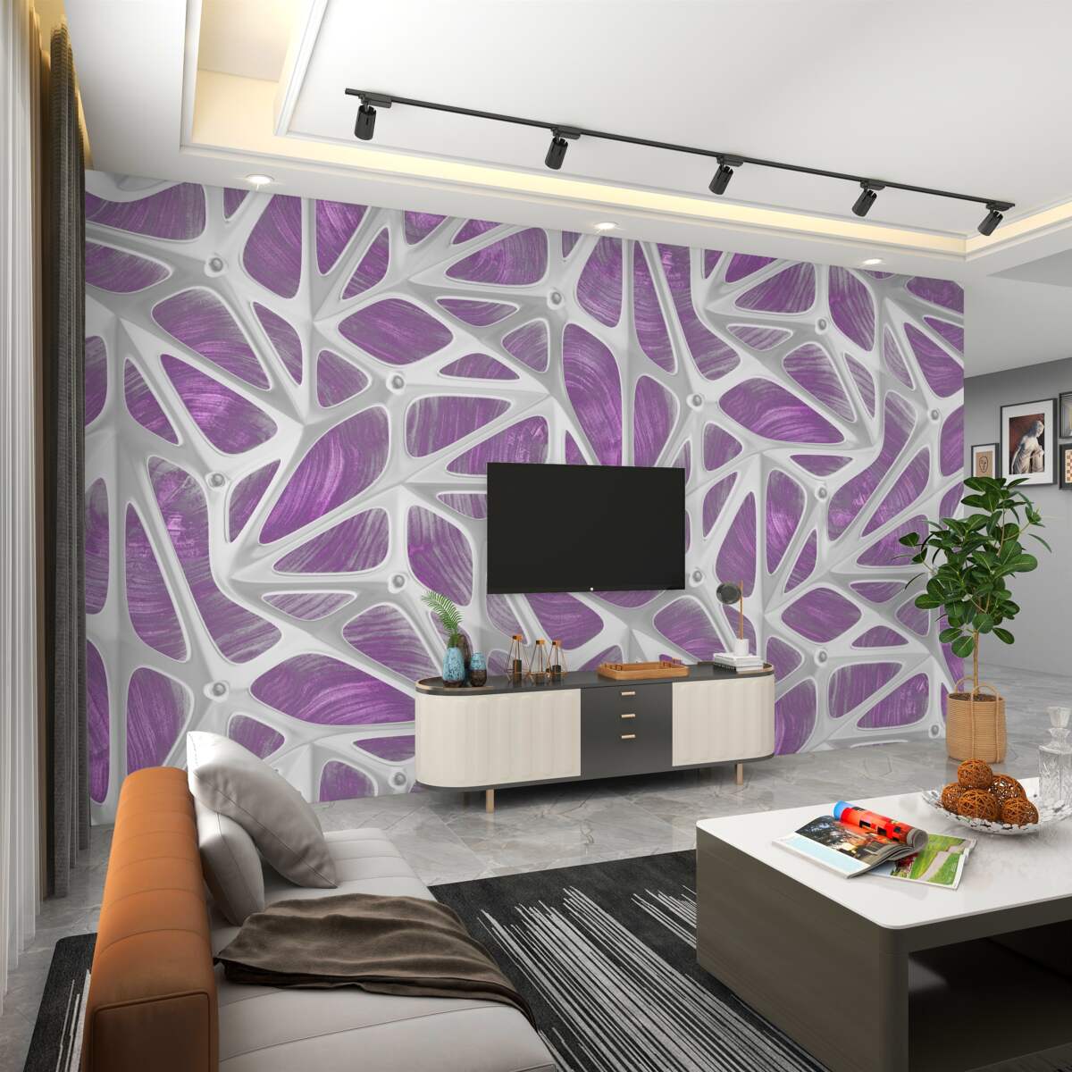 Fototapeta fioletowe i białe loki