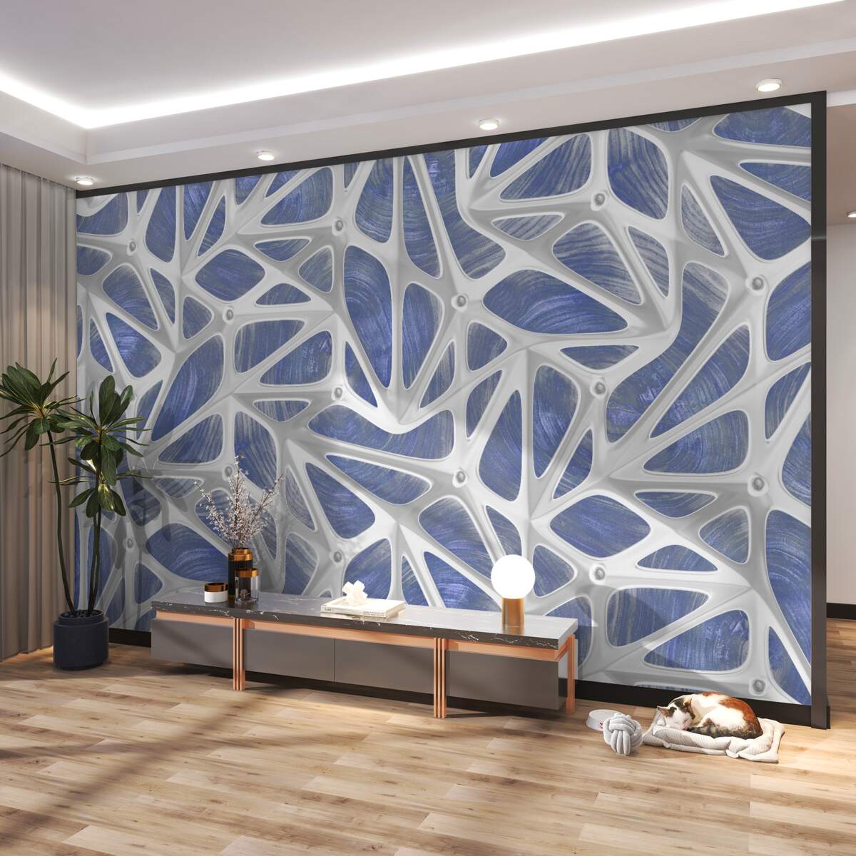 Fototapeta niebieskie i białe loki