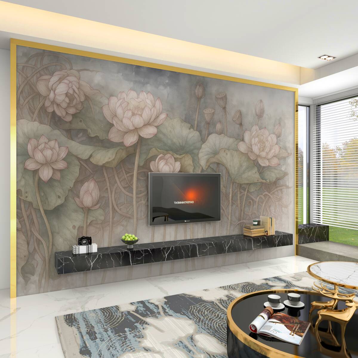 Fototapeta Rysowane niezwykłe kwiaty