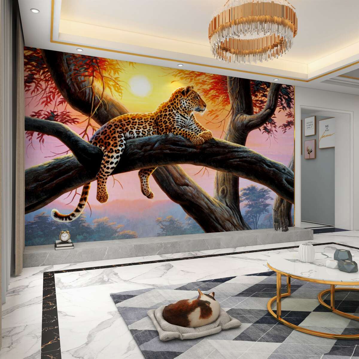 Fototapeta Gepard leży na drzewie