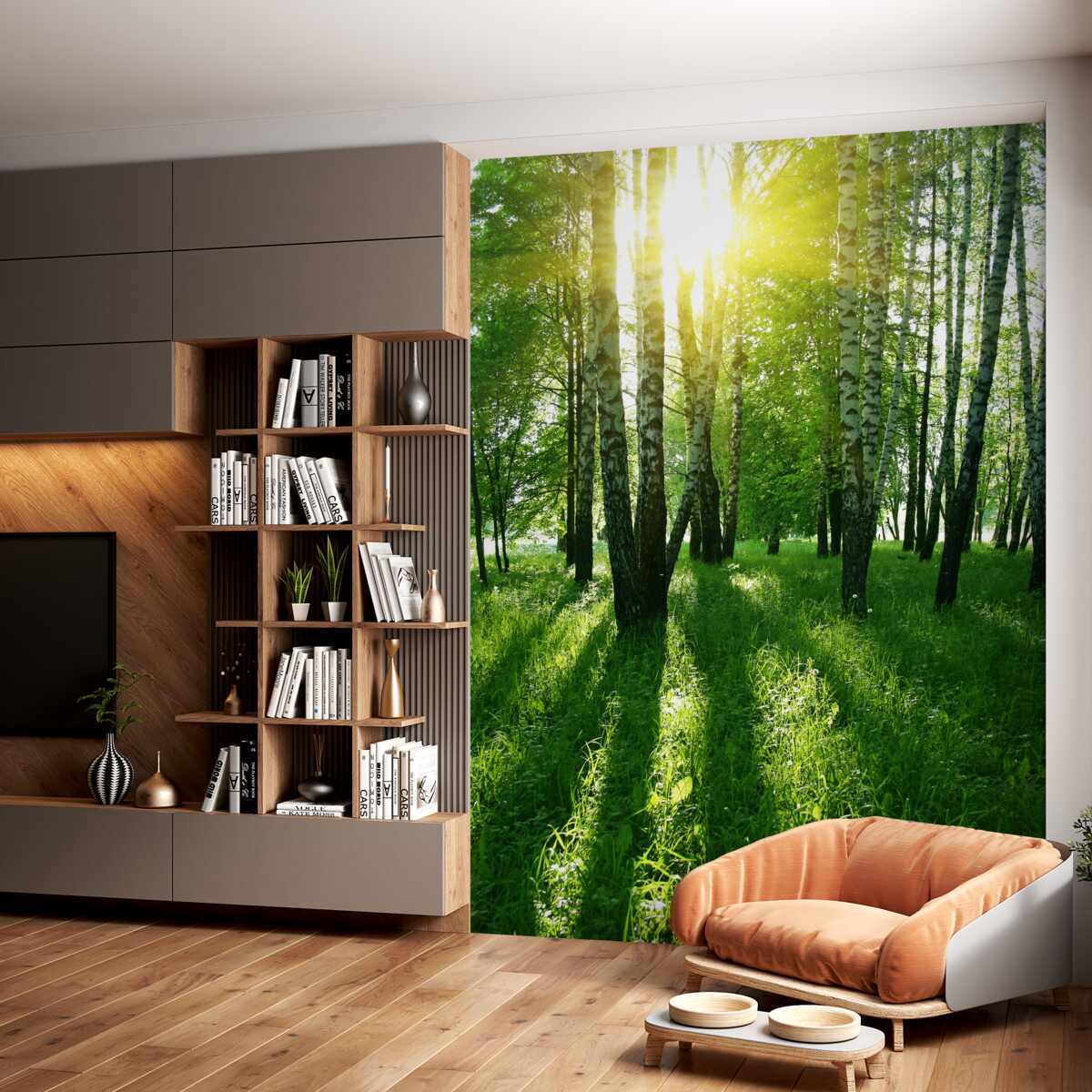 Fototapeta świt w lesie